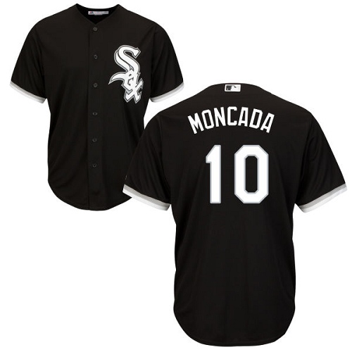 White Sox #10 Yoan Moncada Black Cool Base Stitched Youth MLB Jersey